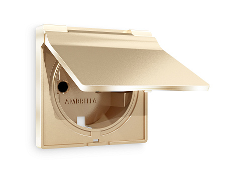 Лицевая панель для электрической розетки с заземлением со шторками и крышкой IP44 Ambrella Volt ALFA AP6080 Лицевая панель для электрической розетки с заземлением со шторками и крышкой IP44 Ambrella Volt ALFA AP6080