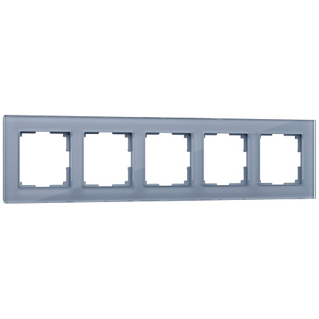 Рамка на 5 постов серая, стекло Werkel Favorit W0051115 4690389160165 a050967 Рамка на 5 постов серая, стекло Werkel Favorit W0051115 4690389160165 a050967