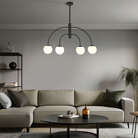 Люстра на штанге Eurosvet Cenacolo 30179/4 черный a069121 Люстра на штанге Eurosvet Cenacolo 30179/4 черный a069121