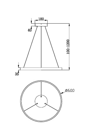 Светильник светодиодный подвесной Maytoni Rim MOD058PL-L32W3K