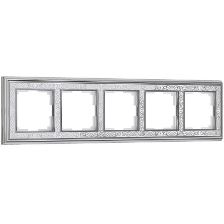 Рамка на 5 постов хром/белая Werkel Palacio Gracia W0051431 4690389159480 a051327 Рамка на 5 постов хром/белая Werkel Palacio Gracia W0051431 4690389159480 a051327
