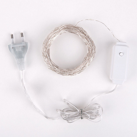 Гирлянда нить "роса" Eurosvet теплый белый 400-009 a060413 Гирлянда нить "роса" Eurosvet теплый белый 400-009 a060413