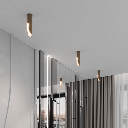 Светильник потолочный светодиодный Elektrostandard Apex 25113/LED 7W 4000K латунь a068290