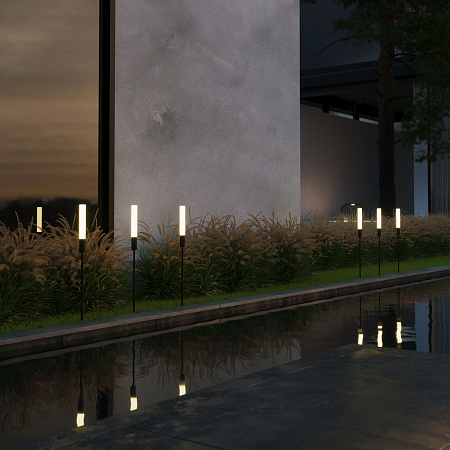 Уличный грунтовый светодиодный светильник Elektrostandard Invi (35155/F) черный a069445