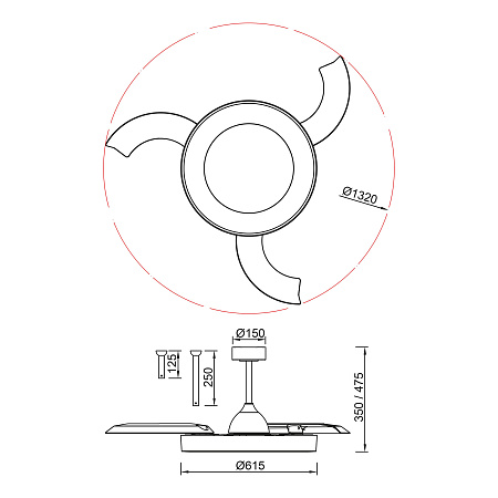 Люстра с вентилятором светодиодная Mantra NISEKO FAN 9058
