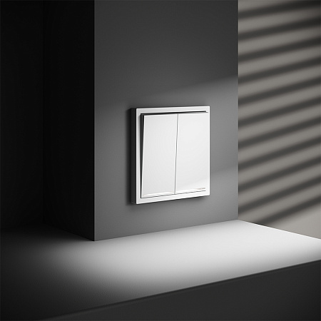 Выключатель встраиваемый VOLTUM S70 двухклавишный с подсветкой (белый матовый) VLS020202 Выключатель встраиваемый VOLTUM S70 двухклавишный с подсветкой (белый матовый) VLS020202