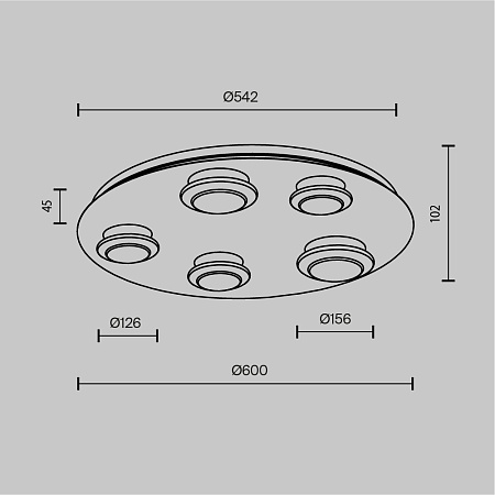Светильник потолочный светодиодный Maytoni Pharao MOD361CL-L58BS3K Светильник потолочный светодиодный Maytoni Pharao MOD361CL-L58BS3K