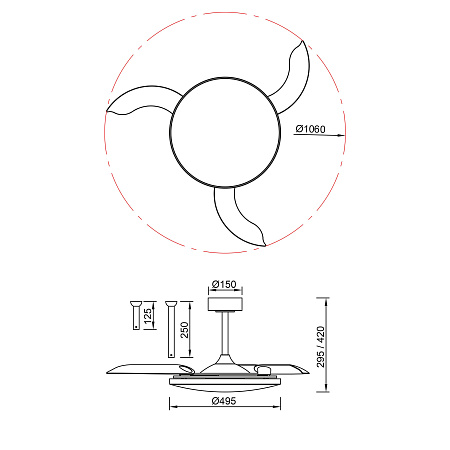 Люстра с вентилятором светодиодная Mantra SLIM FAN 9006