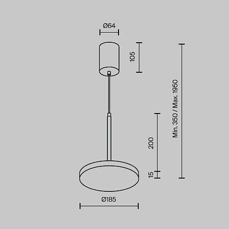 Светильник подвесной светодиодный Maytoni Plato P076PL-L12W3K-B