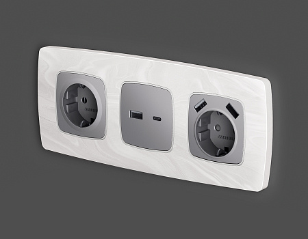 Лицевая панель для электрической розетки с заземлением со шторками 2USB A+A QUANT Ambrella Volt OMEGA OP5090 Лицевая панель для электрической розетки с заземлением со шторками 2USB A+A QUANT Ambrella Volt OMEGA OP5090