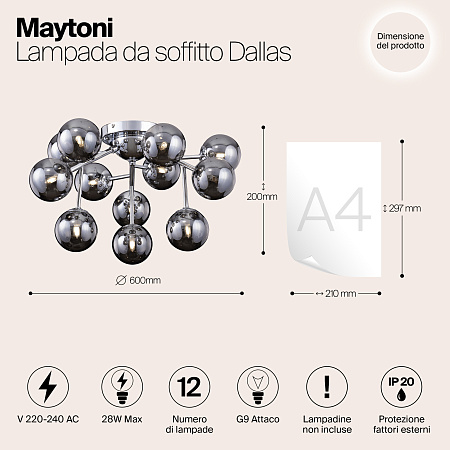 Люстра потолочная Maytoni Dallas MOD545PL-12CH
