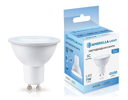 Лампа светодиодная MR16 7W GU10 6400K 38° Ambrella light 190716 Лампа светодиодная MR16 7W GU10 6400K 38° Ambrella light 190716