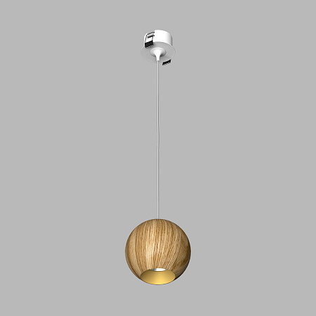 Светильник подвесной светодиодный Ledron SPACE-R130-Basic-Wooden-White-Gold