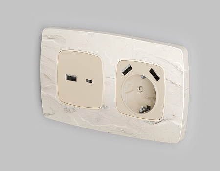 Лицевая панель для электрической розетки с/з со шторками 2USB A+A QUANT Ambrella Volt OMEGA OP3290 Лицевая панель для электрической розетки с/з со шторками 2USB A+A QUANT Ambrella Volt OMEGA OP3290