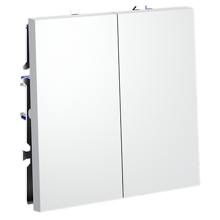 Выключатель встраиваемый VOLTUM S70 двухклавишный (белый матовый) VLS020102