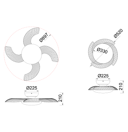 Люстра с вентилятором светодиодная Mantra ALOHA 8234 Люстра с вентилятором светодиодная Mantra ALOHA 8234