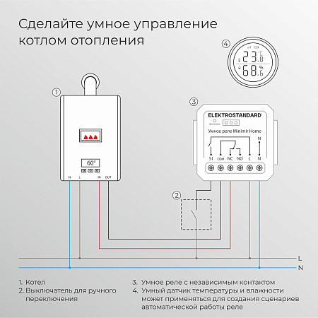 Реле Умный дом с независимым контактом Elektrostandard 76010/00 белый a067444