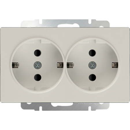 Розетка двойная с заземлением слоновая кость Werkel W1172003 4690389155840 a051465