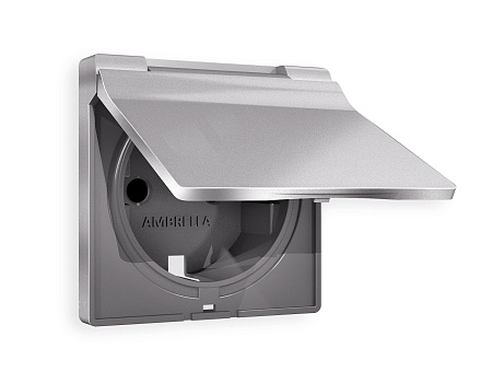 Лицевая панель для электрической розетки с заземлением со шторками и крышкой IP44 QUANT Ambrella Volt ALFA AP5080 Лицевая панель для электрической розетки с заземлением со шторками и крышкой IP44 QUANT Ambrella Volt ALFA AP5080