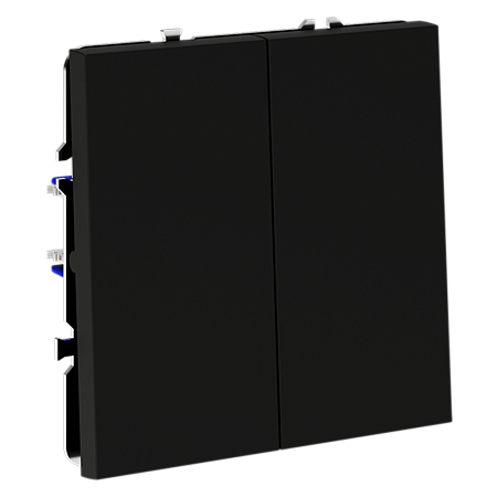 Проходной переключатель встраиваемый VOLTUM S70 двухклавишный (черный матовый) VLS020308 Проходной переключатель встраиваемый VOLTUM S70 двухклавишный (черный матовый) VLS020308