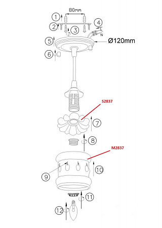 Подвесной светильник Odeon Light Zafran 2837/1 Подвесной светильник Odeon Light Zafran 2837/1