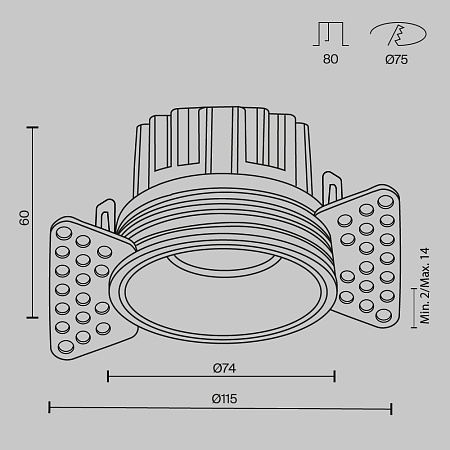 Светильник встраиваемый светодиодный Maytoni Round DL058-12W2.7K-TRS-W