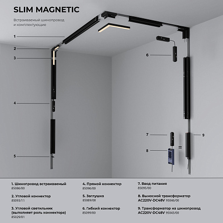 Трековый магнитный светодиодный светильник Elektrostandard Slim Magnetic 85002/01 черный (a067374)