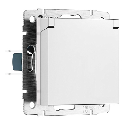 Розетка с заземлением и шторками c крышкой Werkel белый матовый W1171261 Розетка с заземлением и шторками c крышкой Werkel белый матовый W1171261