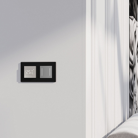 Сенсорный выключатель двухклавишный с подсветкой Werkel серебро W4522006