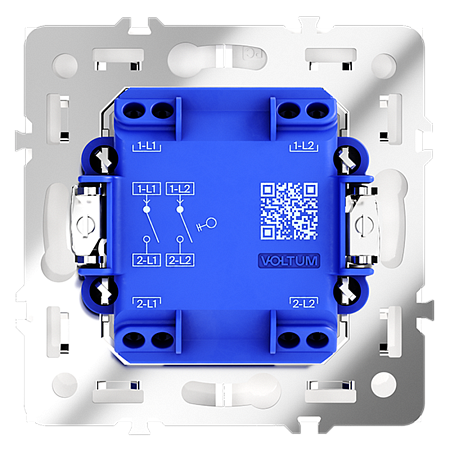 Выключатель встраиваемый VOLTUM S70 двухклавишный (белый матовый) VLS020102