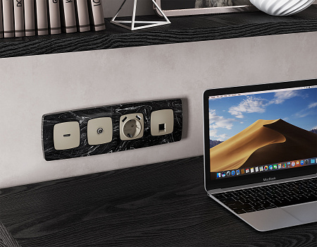 Комплект механизма компьютерной розетки RJ-45 (8P8C) CAT6A экранированной с защитной шторкой Ambrella Volt Omega MO372005 Комплект механизма компьютерной розетки RJ-45 (8P8C) CAT6A экранированной с защитной шторкой Ambrella Volt Omega MO372005