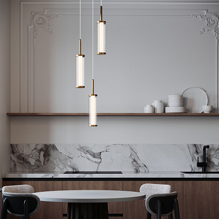 Светильник подвесной светодиодный Eurosvet Stark 50386/3 LED латунь a067954 Светильник подвесной светодиодный Eurosvet Stark 50386/3 LED латунь a067954