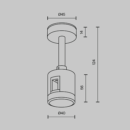 Крепление потолочное 78мм с прямым коннектором питания Maytoni Flarity TRA156C-IPC1-BS