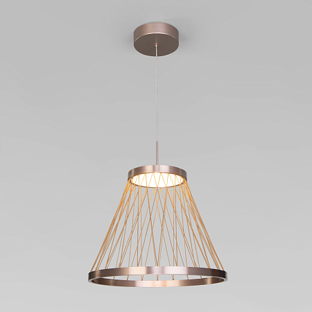 Светильник подвесной светодиодный Eurosvet Cesta 40016/1 LED коричневый a069283 Светильник подвесной светодиодный Eurosvet Cesta 40016/1 LED коричневый a069283