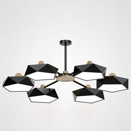 Люстра на штанге светодиодная Imperiumloft GEOMETRIC CH 6 черная GEOMETRIC-CH01 140731-26 Люстра на штанге светодиодная Imperiumloft GEOMETRIC CH 6 черная GEOMETRIC-CH01 140731-26