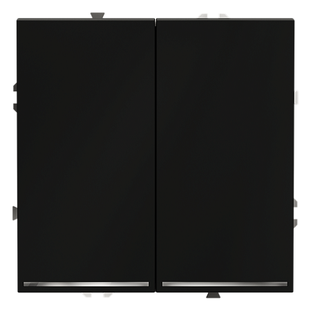 Выключатель встраиваемый VOLTUM S70 двухклавишный с подсветкой (черный матовый) VLS020208 Выключатель встраиваемый VOLTUM S70 двухклавишный с подсветкой (черный матовый) VLS020208