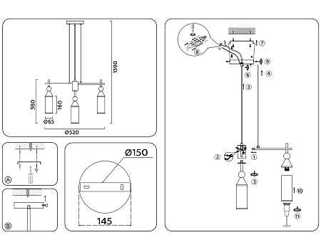 Люстра подвесная Ambrella light LH55276 Люстра подвесная Ambrella light LH55276