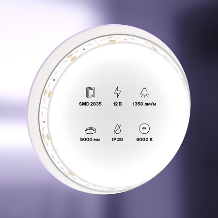 Светодиодная лента 14,4Вт/м 12V IP20 6000K Maytoni 10116