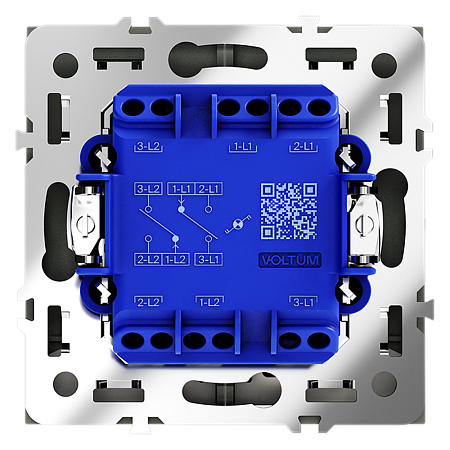 Проходной переключатель встраиваемый VOLTUM S70 двухклавишный с подсветкой (графит) VLS020407 Проходной переключатель встраиваемый VOLTUM S70 двухклавишный с подсветкой (графит) VLS020407