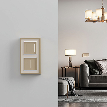 Умный сенсорный выключатель одноклавишный Werkel шампань W4513011 Умный сенсорный выключатель одноклавишный Werkel шампань W4513011