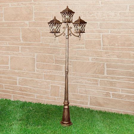 Уличный светильник Elektrostandard Cassiopeya F/3 черное золото a025298