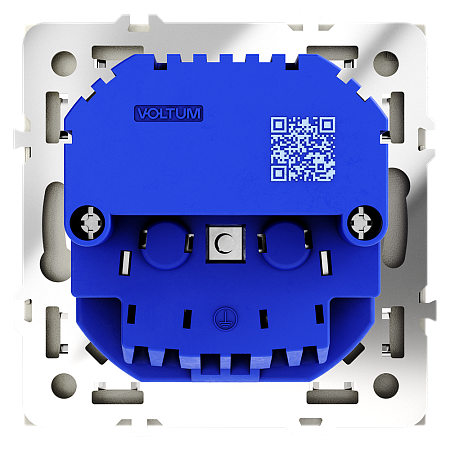 Розетка встраиваемая VOLTUM S70 с заземлением и защитными шторками, с USB, A+С, (шелк) VLS040504