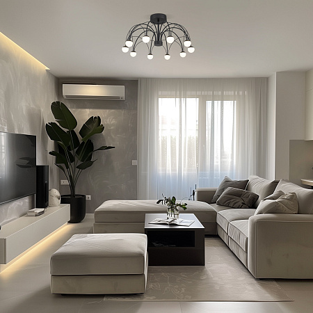 Люстра потолочная светодиодная Eurosvet Ragno 90035/10 LED черный a069307