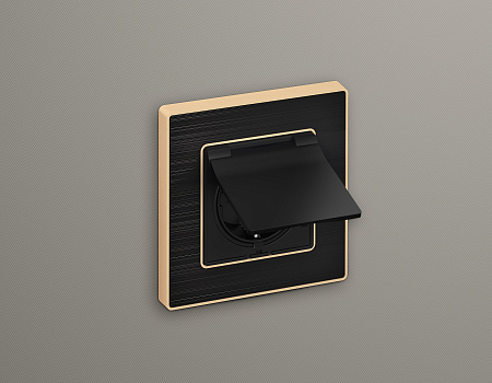 Лицевая панель для электрической розетки с заземлением со шторками и крышкой IP44 QUANT Ambrella Volt ALFA AP8080 Лицевая панель для электрической розетки с заземлением со шторками и крышкой IP44 QUANT Ambrella Volt ALFA AP8080