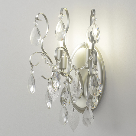 Светильник настенный Crystal Lux ESMIRALDA AP2 SILVER