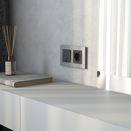 Рамка на 2 поста Werkel AluMax алюминий W0023506 a066327 Рамка на 2 поста Werkel AluMax алюминий W0023506 a066327