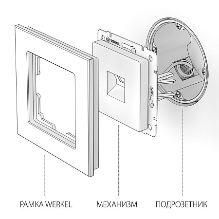 Телефонная розетка RJ-11 черная матовая Werkel W1182008 4690389156960 a051604