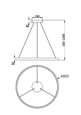 Светильник светодиодный подвесной Maytoni Rim MOD058PL-L42W3K