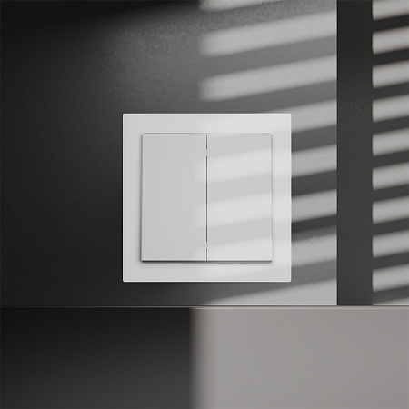 Выключатель двухклавишный перекрестный встраиваемый 10А Voltum S70 (белый) VLS020502 Выключатель двухклавишный перекрестный встраиваемый 10А Voltum S70 (белый) VLS020502