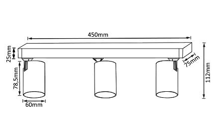 Спот Crystal Lux CLT 017CW3 L450 BL